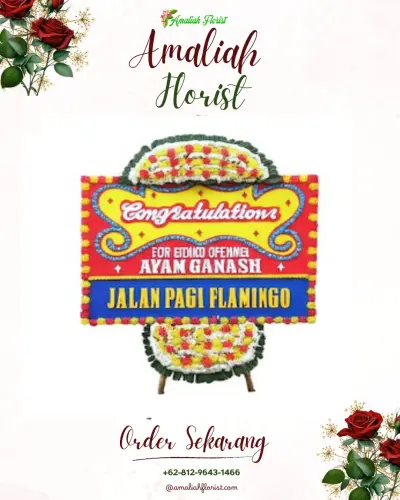 Bunga Papan Congratulation di Dendengan Luar